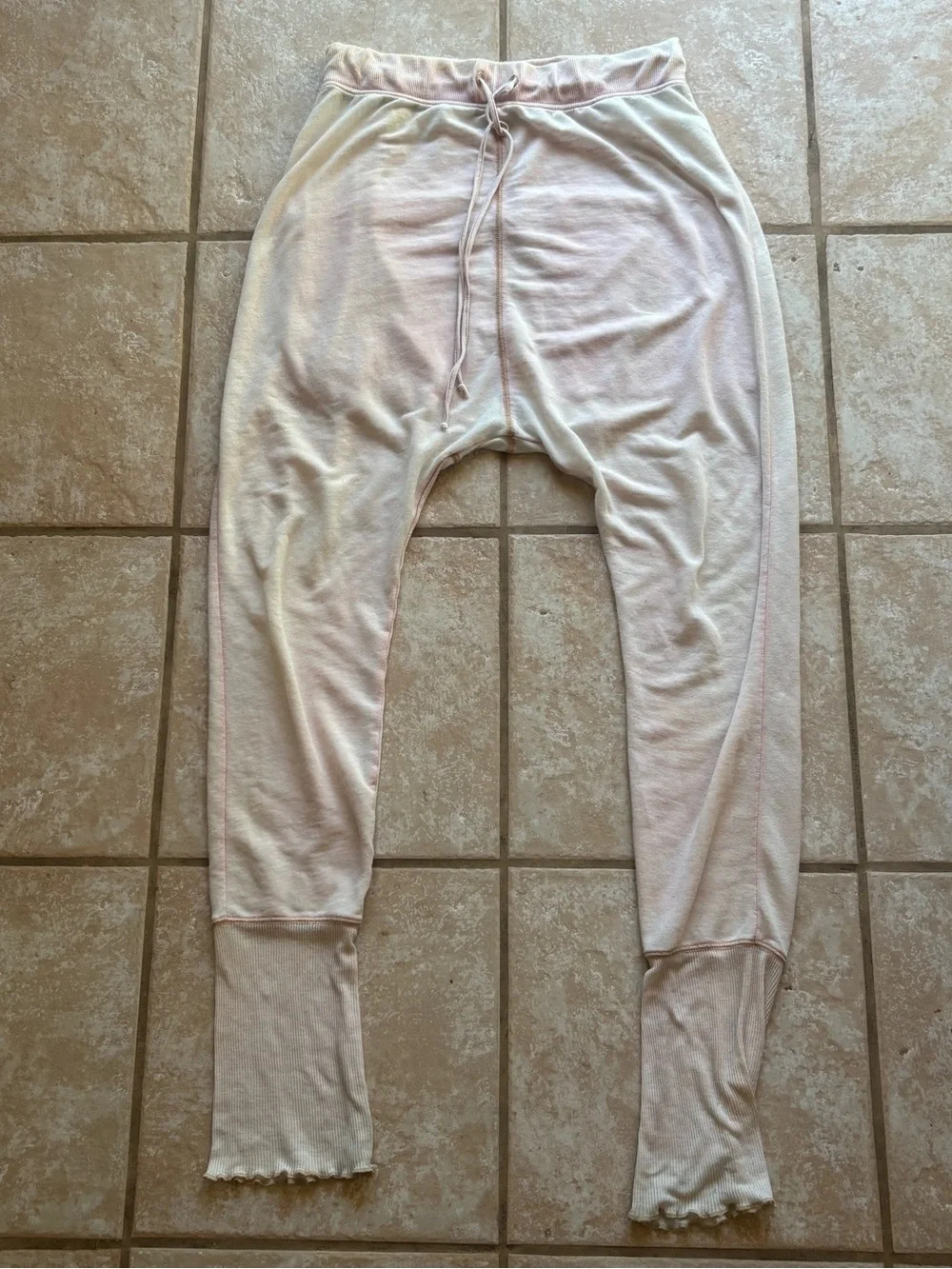 Free People Blush Pink Harem Jogger Pants Size Small Ribbed Cuff